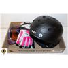 Image 1 : LADIES SNOWBOARDING HELMET SIZE SMALL GLOVES +