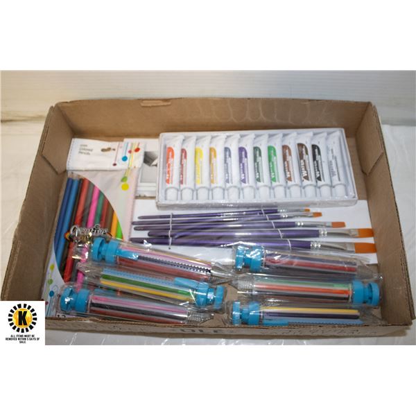 FLAT WITH ARTIST PAINT AND BRUSH SET PLUS 6 X 8 IN