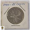 Image 2 : 108)1944 CANADIAN SILVER $.25