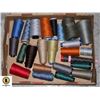 Image 1 : LARGE FLAT FULL OF LARGE SPOOLS OF THREAD