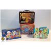 Image 1 : LOT OF 4 KIDS TIN LUNCHBOXES