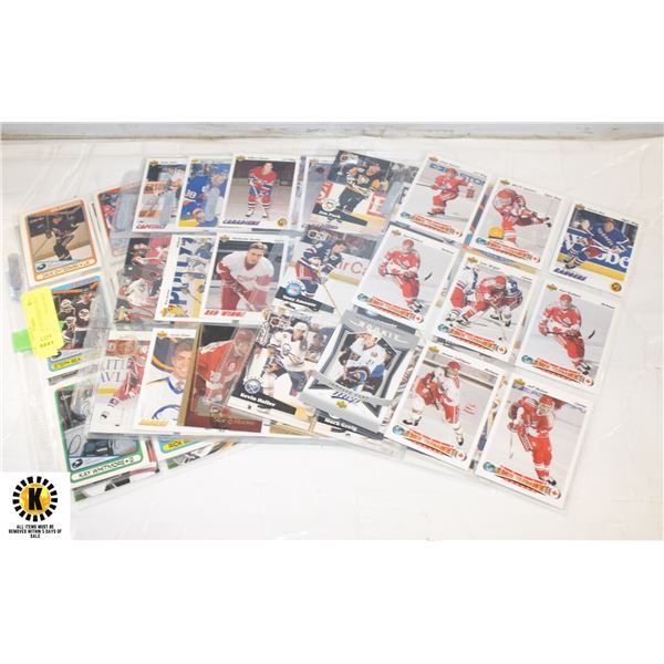 9 SHEETS OF NHL HOCKEY CARDS W/ROOKIES