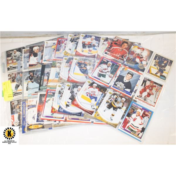 9 SHEETS OF NHL HOCKEY CARDS W/ROOKIES