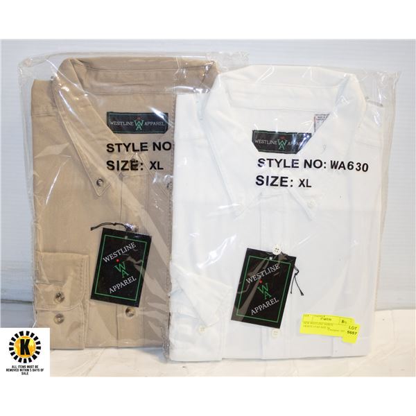 NEW WESTLINE SHIRTS 1WHITE/1TAN SIZE XL