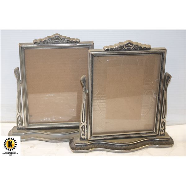 ANTIQUE SWIVEL STAND PICTURE FRAMES LOT OF 2