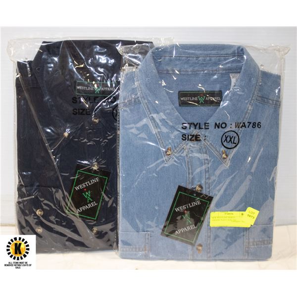 NEW WESTLINE SHIRTS 1DENIM/1NAVY SIZE 2XL