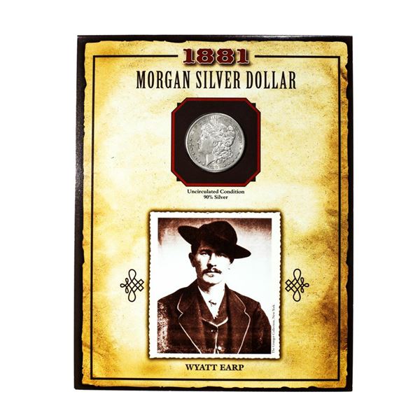 1881-S $1 Morgan Silver Dollar Coin Wyatt Earp Legends of the Wild West