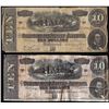 Image 1 : Lot of (2) 1864 $10 Confederate States of America Notes