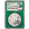Image 1 : 2005 $1 American Silver Eagle Coin NGC MS70 From US Mint Sealed Box Green Core