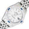 Image 1 : Rolex Ladies Stainless Steel Silver Index Sapphire and Diamond Datejust Wristwatch