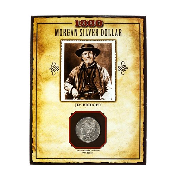 1880-S $1 Morgan Silver Dollar Coin Jim Bridger Legends of the Wild West