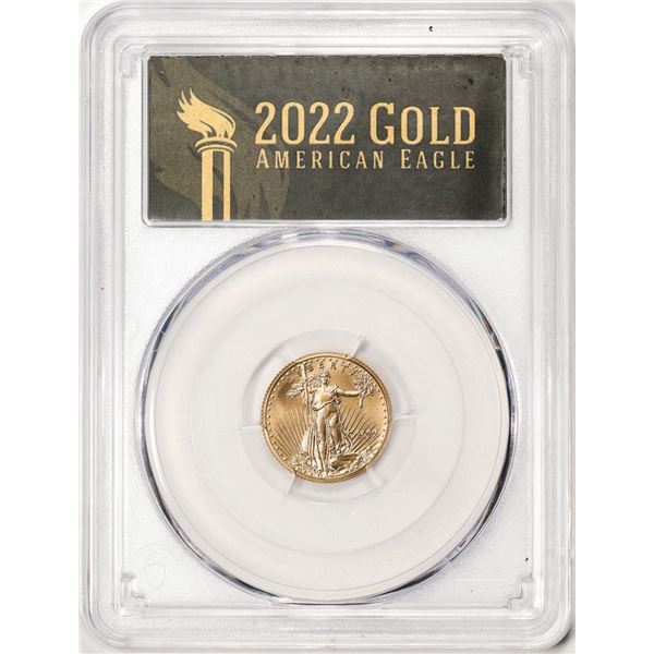 2022 $5 American Gold Eagle Coin PCGS MS70 First Strike