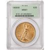 Image 1 : 1909/8 $20 St. Gaudens Double Eagle Gold Coin PCGS MS61 Old Green Holder