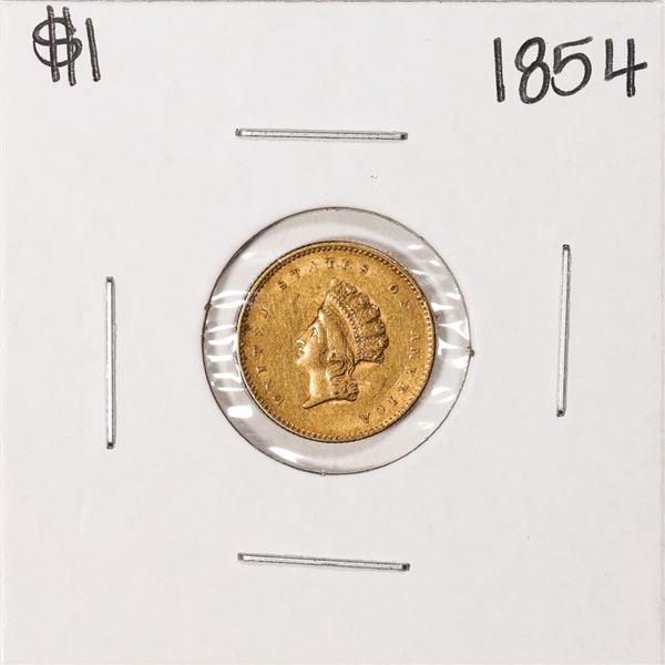 1854 Type 2 $1 Indian Princess Head Gold Dollar Coin