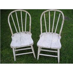 Two curved back chairs
