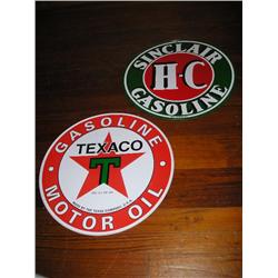 Round metal gas signs