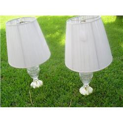 pair of crystal lamps