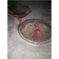 Pink depression glass