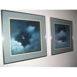 Pr of framed prints-sky and sea by Grerr
