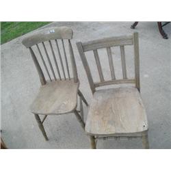 Two old wood chairs