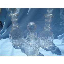 Three crystal decanters