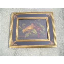 Gold framed fruit basket print