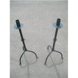 Pr. Of iron candlesticks