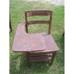 Old wood school desk