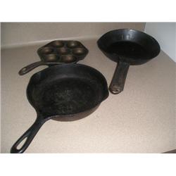 Three cast iron pieces