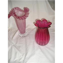 Cranberry glass bases