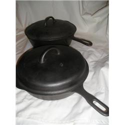 2 cast iron skillets