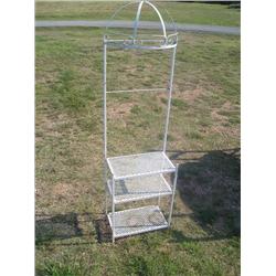 White metal bakers rack