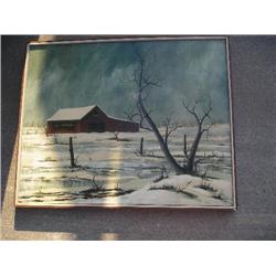 Framed old on canvas