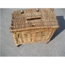 Old wicker fishing basket