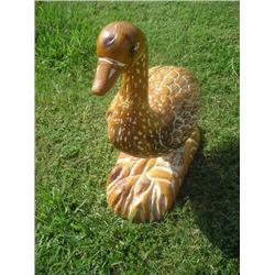 Sold pine carved wood duck