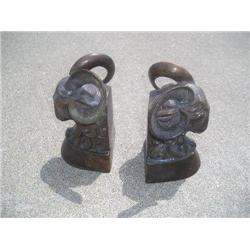 Brass ram bookends