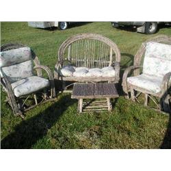 Set of willow wood furniture