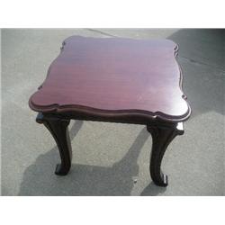 Square carved mahogany table