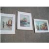 Image 1 : Three matted canvas paintings.