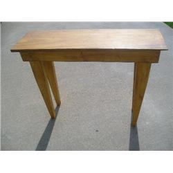 Wood table.