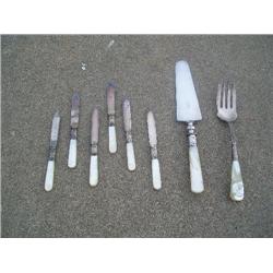 Mother of pearl handled knives