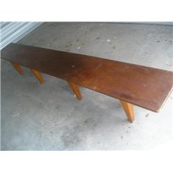 Long wood mahogany bench