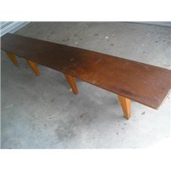 Long wood mahogany bench