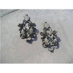 Pr. Of old metal wall sconces