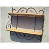 Image 1 : Oak and metal wall shelf