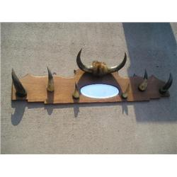 Oak horn hat rack