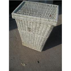 white wicker hamper
