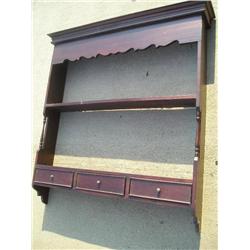 Wall hung plate shelf w/3 drawers