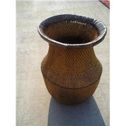 Natural wicker basket