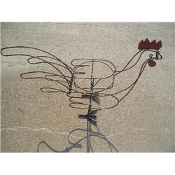 Metal chicken planter